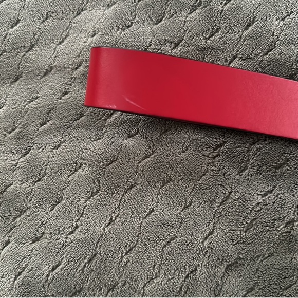 Valentino Red Belt with Iconic V Logo